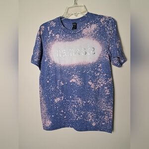 NAMASTE Size Small ~ Bleached Purple T-Shirt ~ NAMATE Printed On An Anvil Tshirt